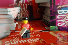 Lego mailman delivering postcards. ...  Kawaaaaiiii!